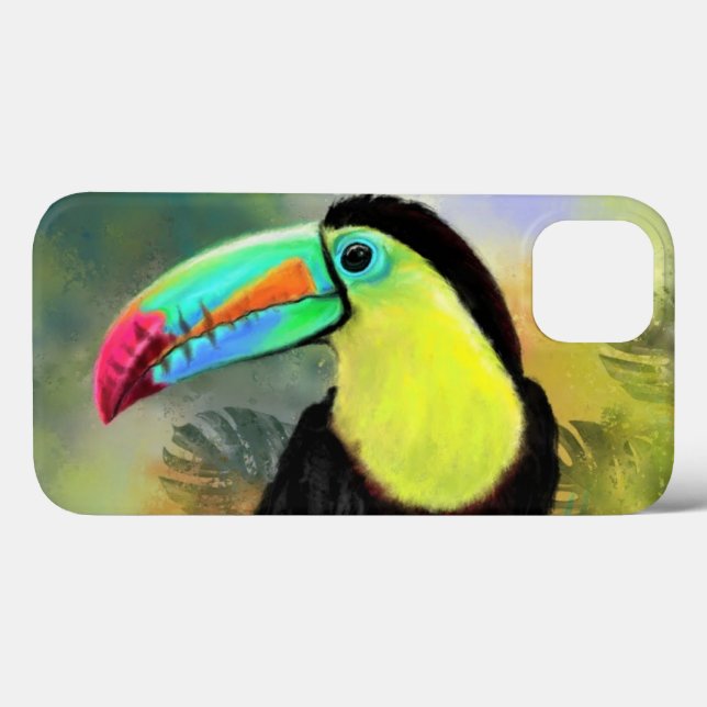 Coque iphone d'oiseaux tropicaux Toco Toucan (Verso (horizontal))