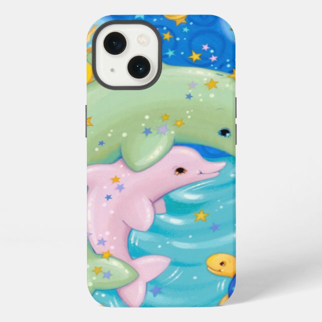 Coque iPhone Dolphins Play (Verso)