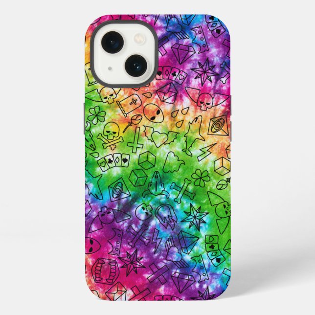 Coque iPhone Doodle Arc-en-ciel (Verso)
