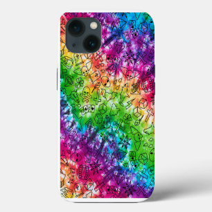 Etui iPhone 13 Doodle Arc-en-ciel