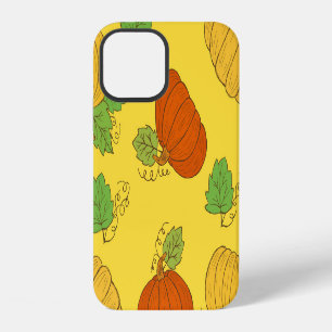 Coque iPhone 12 Doodle de citrouille : motif transparent dessiné à