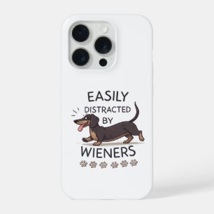 Coque iPhone 15 Pro Doodle de Dachshund ludique Art de dessin animé dr