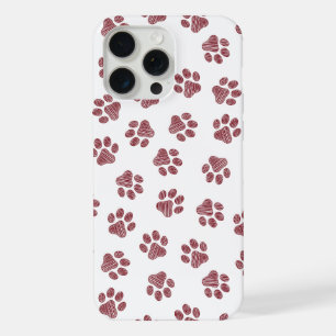 Coque iPhone 15 Pro Max Doodle Paws, empreintes de chien, Pates Bourguigno