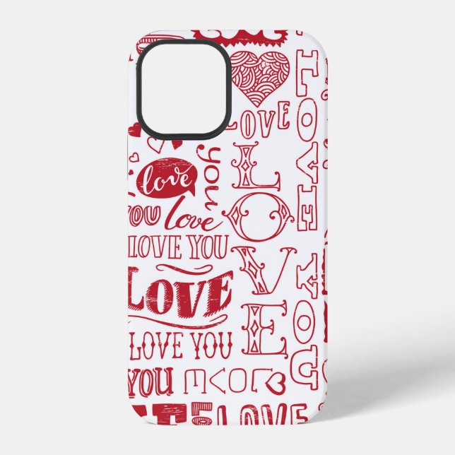 Coque iPhone Doodles d'amour dessinés à la main  (Verso)