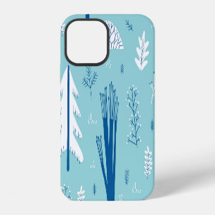 Coque iPhone 12 Doodles de forêt : Motif créatif sans couture