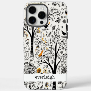 Coque iPhone 16 Pro Max Doodles de nature personnalisés