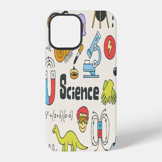 Coque iPhone Doodles de science : Ensemble d'écoles à main. (Verso)