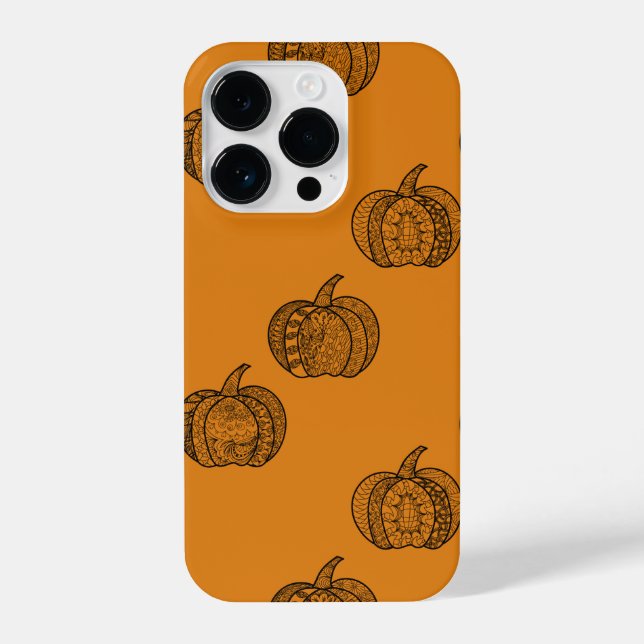 Coque iPhone Doodles d'Halloween boho mandala citrouilles Autom (Verso)