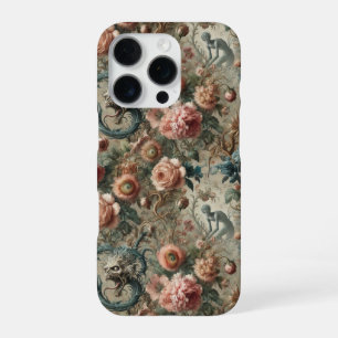 Coque iPhone 16 Pro Doom habitable - Gothique victorien design floral