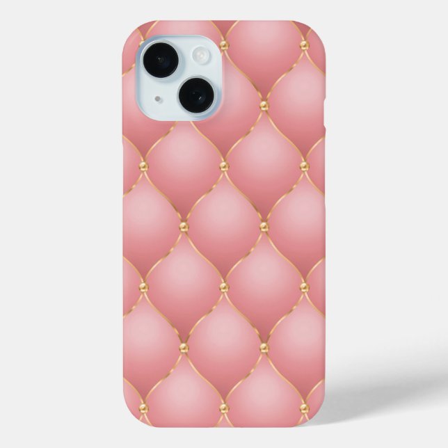 Coque iphone doré rose rose vif (Verso)