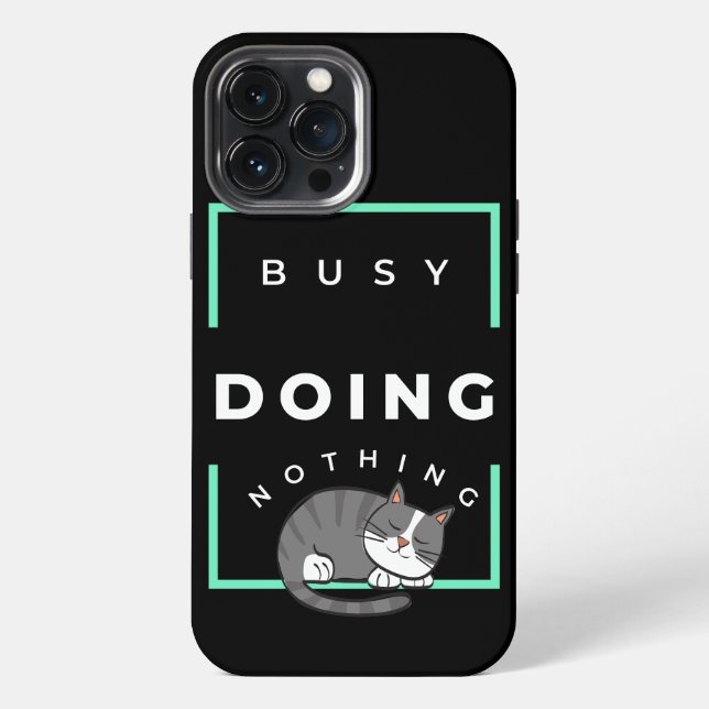 COQUE iPhone DORMIR CHAT BUSY FAIRE RIEN (Verso)
