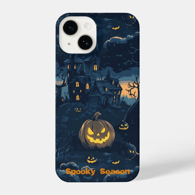 Coque iPhone Dossier téléphonique éffrayant Halloween (Verso)