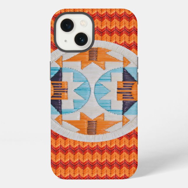 Coque iPhone Double Rainbow2 et Chevron Orange (Verso)