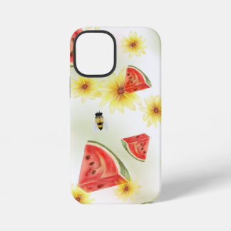Coque iPhone 12 Mini Douce ambiance estivale : pastèque, tournesols et