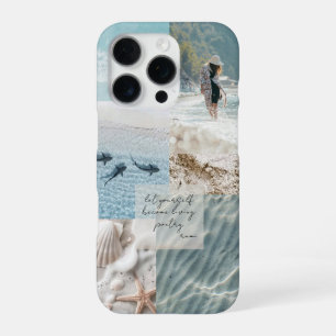 Coque iPhone 16 Pro Douce Collage de Bébé de Plage Côtière Un-Poème Ph