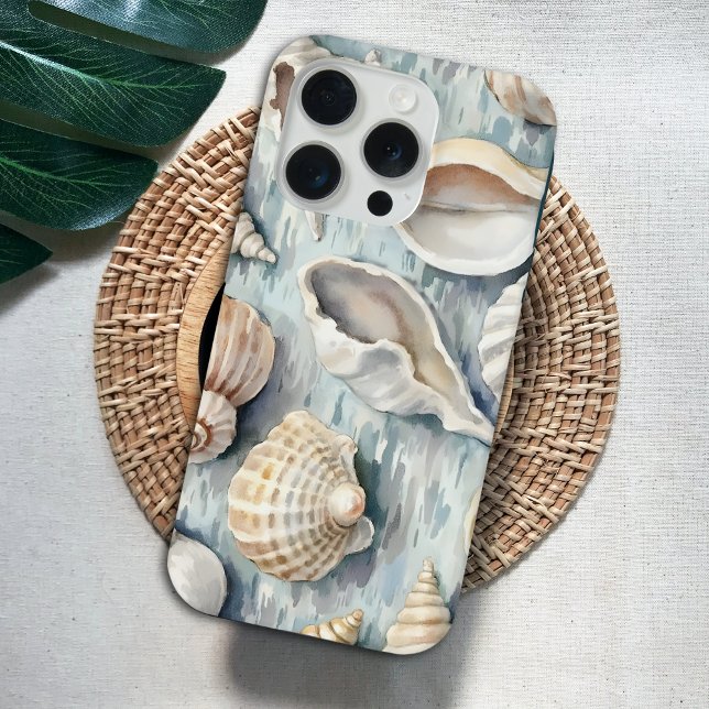 Coque iPhone Douce Eau Bleue Côtière Aquarelle (Créateur téléchargé)