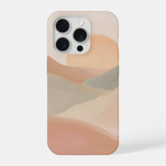 Coque iPhone 15 Pro Douces Collines au Coucher de Soleil Pastel Minima