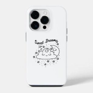Coque Pour iPhone 14 Plus Douces Rêves Lune et Nuage Endormis Avec Étoiles