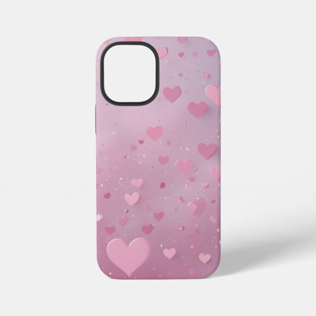 Coque iPhone Douche de cœur rose (Verso)