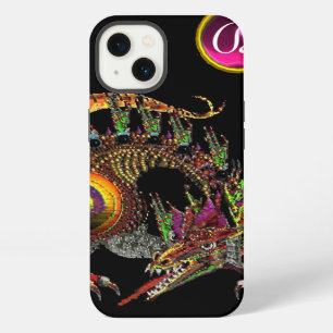 ETUI iPhone 13 DRAGO,FANTASY DRAGON,PINK PURPLE GEMSTONE MONOGRAM