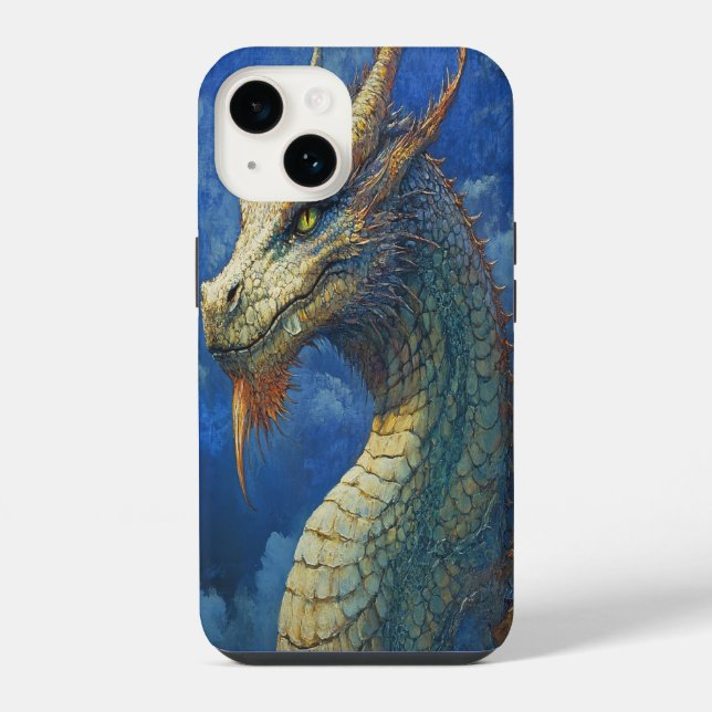 Coque iPhone 🐉 Dragon à l'échelle de la tempête (Verso)