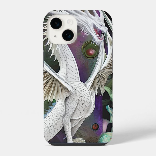Coque iPhone Dragon Blanc (Verso)