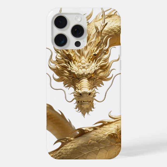 Coque iPhone Dragon Chinois Doré Art | Créature Mythique Fantas (Verso)