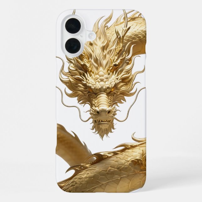 Coque iPhone Dragon Chinois Doré Art | Créature Mythique Fantas (Verso)