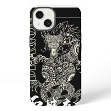 Dragon Chinois Mandala Zentangle Motif Noir