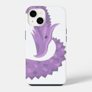 Coque Pour iPhone 14 Dragon de coeur violet de lavande blanc