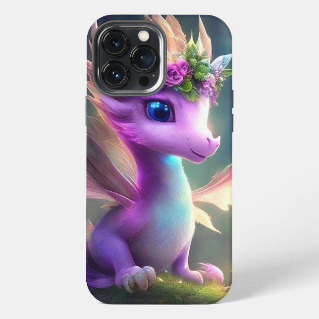 Coque iPhone Dragon de fée violette (Verso)