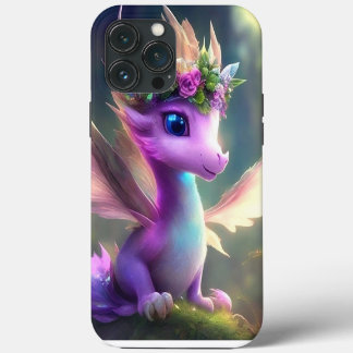 Etui iPhone 13 Pro Max Dragon de fée violette