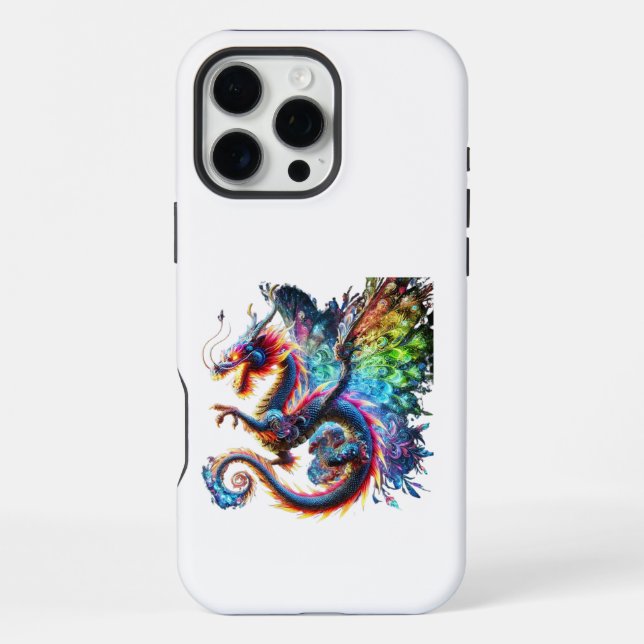 Coque iPhone Dragon de feu coloré (Verso)