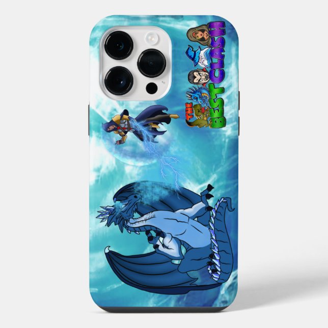 Coque iPhone Dragon de Glace Bleu & Magicien Magique dans le Do (Verso)