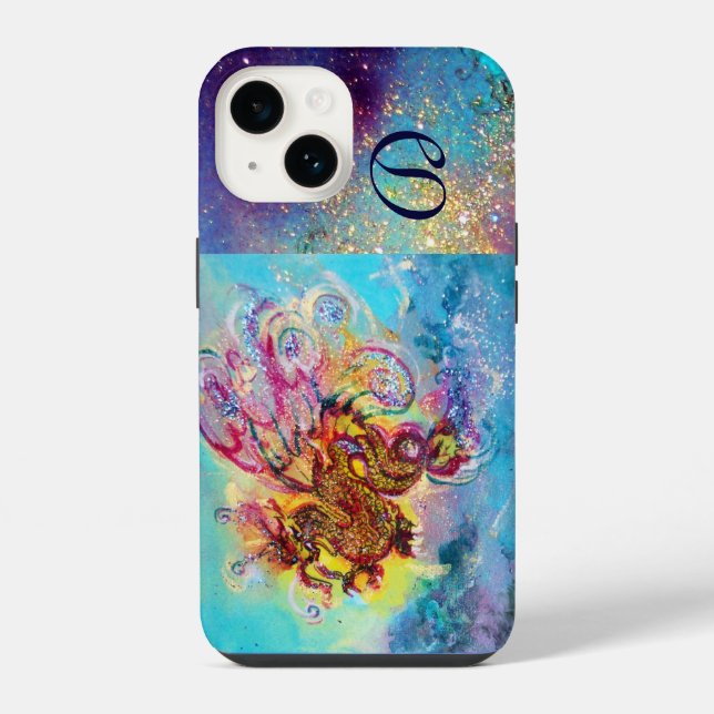 Coque iPhone DRAGON DE MER MONOGRAMME Fantaisie (Verso)