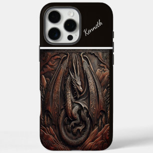 Coque iPhone 16 Pro Max Dragon de montagne sculpté