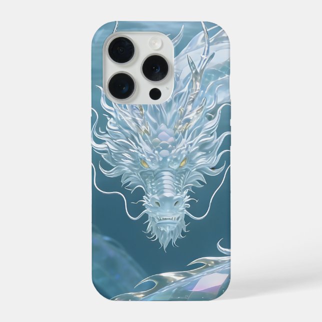 Coque iPhone Dragon d'eau iridescent Art Fantastique Design de  (Verso)