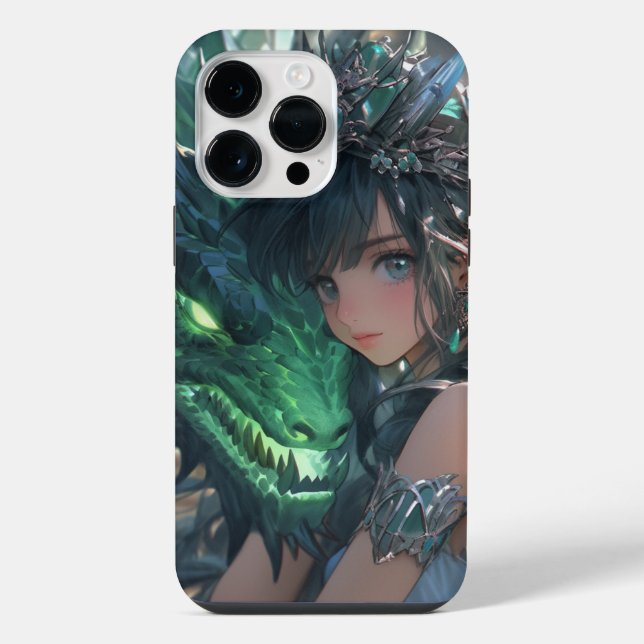Coque iPhone Dragon émeraude (Verso)