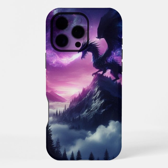 Coque iPhone Dragon Éthéré Sombre et Médiéval (Verso)