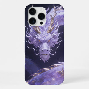Coque iPhone 16 Pro Max Dragon Galaxie Pourpre Dragon Cosmique Mystique