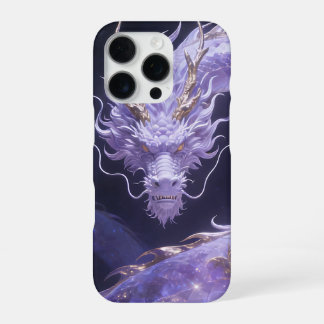 Coque iPhone 16 Pro Dragon Galaxie Pourpre | Dragon Cosmique Mystique