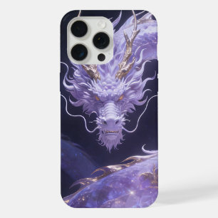 Coque iPhone 15 Pro Max Dragon Galaxie Pourpre Dragon Cosmique Mystique