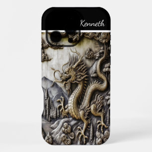 Coque iPhone 16 Pro Max Dragon montant la montagne