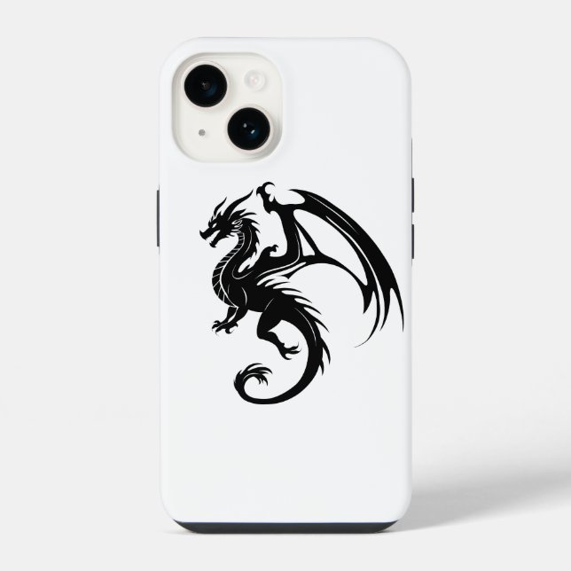 Coque iPhone Dragon noir (Verso)