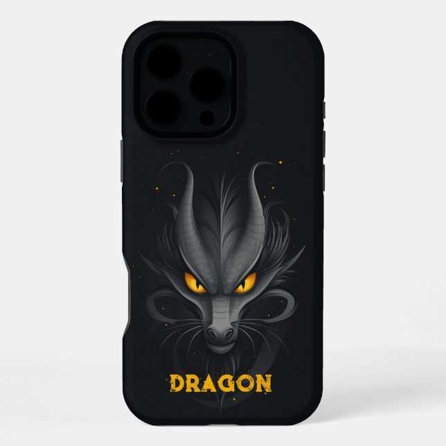 Coque iPhone Dragon Noir En Colère (Verso)