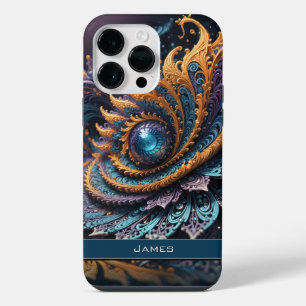 Coque Pour Pour iPhone 14 Pro Max Dragon Oeil moderne Abstrait Géométrique Nom fract