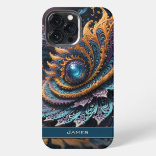 Etui iPhone 13 Pro Max Dragon Oeil moderne Abstrait Géométrique Nom fract