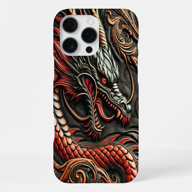 Coque iPhone Dragon Rouge Dramatique Gras (Verso)