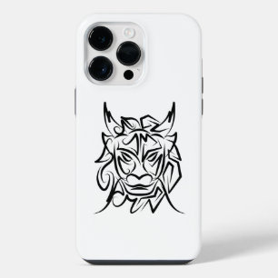 Coque Pour Pour iPhone 14 Pro Max Dragon tribal noir et blanc
