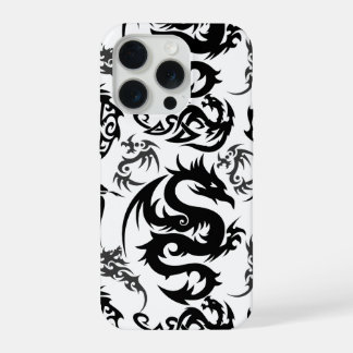 Coque iPhone 15 Pro Dragons outline pattern 05.b.DOLP01